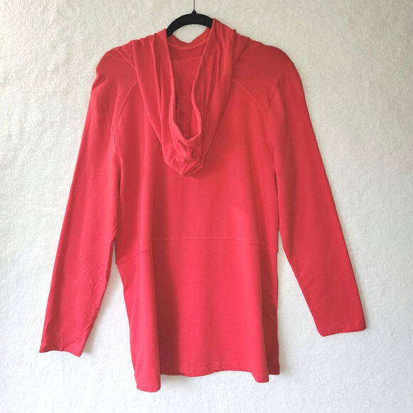 Susan Graver Weekend Cotton Modal French Terry Tunic Top Blouse Snaps Hoodie - Picture 2 of 8